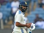 India's captain Rohit Sharma walks back to the pavilion after his dismissal. India's captain Rohit Sharma walks back to the pavilion after his dismissal.
