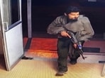 One of the terrorists captured in CCTV footage at the site where seven people were killed. One of the terrorists captured in CCTV footage at the site where seven people were killed.