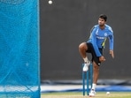 India's Washington Sundar attends a practice session. India's Washington Sundar attends a practice session.