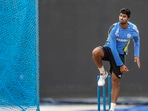 India's Washington Sundar attends a practice session. India's Washington Sundar attends a practice session.