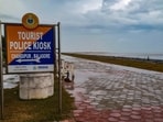 A deserted Chandipur beach in view of cyclone 'Dana', which is expected to make landfall in Odisha, in Balasore on Wednesday. A deserted Chandipur beach in view of cyclone 'Dana', which is expected to make landfall in Odisha, in Balasore on Wednesday.