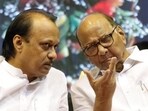 Veteran leader Sharad Pawar with Ajit Pawar. Veteran leader Sharad Pawar with Ajit Pawar.