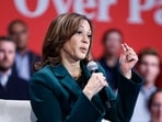 Kamala Harris is at the center of a plagiarism controversy, with allegations of copying significant portions of a colleague's text in her 2007 testimony. (Photo by KAMIL KRZACZYNSKI / AFP)