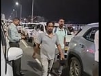 A few techies decided to step out of company provided vehicles and walk back home as the traffic did not seem to be moving. A few techies decided to step out of company provided vehicles and walk back home as the traffic did not seem to be moving.