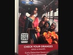 The image shows the ‘check your oranges’ breast cancer awareness ad that people slammed as “insensitive”. The image shows the ‘check your oranges’ breast cancer awareness ad that people slammed as “insensitive”.