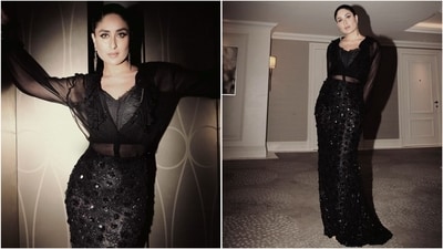 Kareena Kapoor is here to add some serious glitz and glamour to your day. Her latest look in an all-black, stunning ensemble showcases her undeniable fashion prowess, reminding us all why she will always be the ultimate 'it' girl. Scroll down to know more about her look and take some fashion notes. (Instagram/@kareenakapoorkhan) Kareena Kapoor is here to add some serious glitz and glamour to your day. Her latest look in an all-black, stunning ensemble showcases her undeniable fashion prowess, reminding us all why she will always be the ultimate 'it' girl. Scroll down to know more about her look and take some fashion notes. (Instagram/@kareenakapoorkhan)