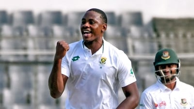 South Africa's Kagiso Rabada (L) reacts (AFP) South Africa's Kagiso Rabada (L) reacts (AFP)