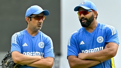 India's head coach Gautam Gambhir (L) and captain Rohit Sharma attend a practice session (AFP) India's head coach Gautam Gambhir (L) and captain Rohit Sharma attend a practice session (AFP)