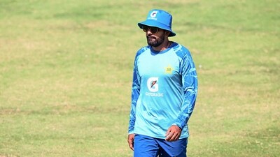 Pakistan's Babar Azam attends a practice session ahead of their second Test cricket match against England. (AFP) Pakistan's Babar Azam attends a practice session ahead of their second Test cricket match against England. (AFP)