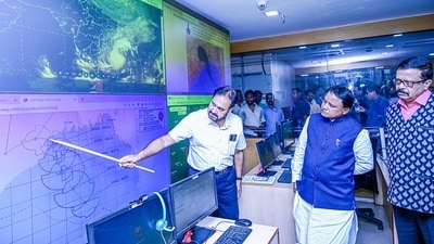 Odisha Chief Minister Mohan Charan Majhi chaired a high-level meeting to review the preparedness for severe Cyclone Dana at Lok Seva Bhavan in Bhubaneswar on Thursday. (ANI) Odisha Chief Minister Mohan Charan Majhi chaired a high-level meeting to review the preparedness for severe Cyclone Dana at Lok Seva Bhavan in Bhubaneswar on Thursday. (ANI)