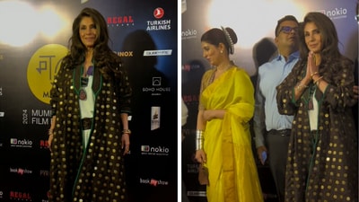 Dimple Kapadia and Twinkle Khanna on the red carpet of the MAMI Film Festival Dimple Kapadia and Twinkle Khanna on the red carpet of the MAMI Film Festival