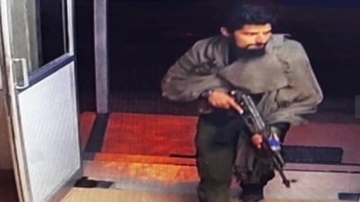 One of the terrorists captured in CCTV footage at the site where seven people were killed. One of the terrorists captured in CCTV footage at the site where seven people were killed.