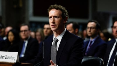 FILE PHOTO: Meta's CEO Mark Zuckerberg reacts as he testifies during the Senate Judiciary Committee hearing on online child sexual exploitation at the U.S. Capitol in Washington, U.S., January 31, 2024. REUTERS/Evelyn Hockstein/File Photo (REUTERS)