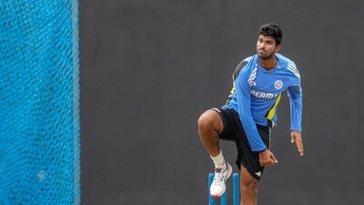 India's Washington Sundar attends a practice session. (PTI) India's Washington Sundar attends a practice session. (PTI)