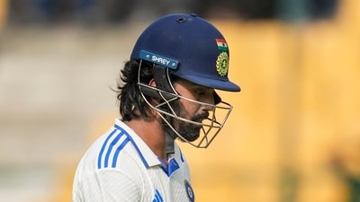 KL Rahul returns to the pavilion after being dismissed by New Zealand's William O'Rourke (PTI) KL Rahul returns to the pavilion after being dismissed by New Zealand's William O'Rourke (PTI)