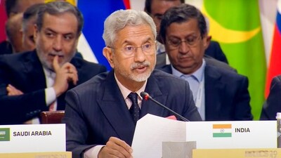 External Affairs Minister S Jaishankar during the BRICS Outreach Session, in Kazan, Russia. (PTI) External Affairs Minister S Jaishankar during the BRICS Outreach Session, in Kazan, Russia. (PTI)