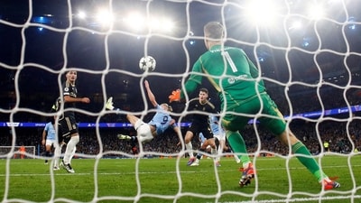 Manchester City's Erling Haaland scores their second goal (Action Images via Reuters)
