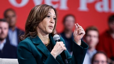 Kamala Harris is at the center of a plagiarism controversy, with allegations of copying significant portions of a colleague's text in her 2007 testimony. (Photo by KAMIL KRZACZYNSKI / AFP) (AFP) Kamala Harris is at the center of a plagiarism controversy, with allegations of copying significant portions of a colleague's text in her 2007 testimony. (Photo by KAMIL KRZACZYNSKI / AFP) (AFP)