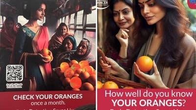 The controversial ad for breast cancer awareness was displayed in the Yellow Line of Delhi Metro (X/@Erroristotle and Instagram/youwecan) The controversial ad for breast cancer awareness was displayed in the Yellow Line of Delhi Metro (X/@Erroristotle and Instagram/youwecan)