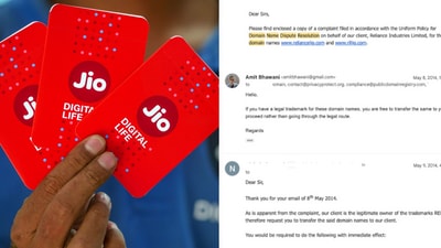 Hyderabad techie Amit Bhawani said he asked Reliance to pay him $250,000 for the domain for Jio in 2014. (X/amitbhawani) Hyderabad techie Amit Bhawani said he asked Reliance to pay him $250,000 for the domain for Jio in 2014. (X/amitbhawani)