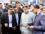 Union Minister for Road Transport and Highways Nitin Gadkari during the 12th edition of the Traffic InfraTech Expo, at Pragati Maidan in New Delhi on Thursday. Union Minister for Road Transport and Highways Nitin Gadkari during the 12th edition of the Traffic InfraTech Expo, at Pragati Maidan in New Delhi on Thursday.