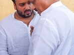 Maharashtra Deputy Chief Minister and NCP leader Ajit Pawar with party leader Baba Siddique's son Zeeshan Siddique. Maharashtra Deputy Chief Minister and NCP leader Ajit Pawar with party leader Baba Siddique's son Zeeshan Siddique.