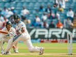 India's Virat Kohli being bowled by New Zealand's Mitchell Santner on the second day of the second test India's Virat Kohli being bowled by New Zealand's Mitchell Santner on the second day of the second test