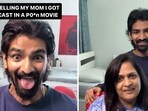 The image shows the son who pranked his mom by telling her he got an offer to act in a porn movie. 