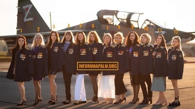 Russian pilots' wives were tricked into posing for a fake calendar shoot. (InformNapalm) Russian pilots' wives were tricked into posing for a fake calendar shoot. (InformNapalm)