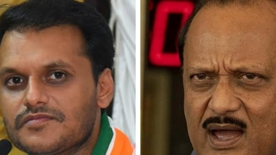 Maharashtra deputy chief minister Ajit Pawar (right) and his nephew Yugendra Pawar. (FB/File) Maharashtra deputy chief minister Ajit Pawar (right) and his nephew Yugendra Pawar. (FB/File)