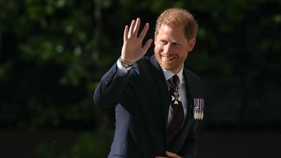 Britain's Prince Harry, Duke of Sussex waves as he arrives to attend a ceremony marking the 10th anniversary of the Invictus Games, at St Paul's Cathedral in central London, on May 8, 2024. (AFP) Britain's Prince Harry, Duke of Sussex waves as he arrives to attend a ceremony marking the 10th anniversary of the Invictus Games, at St Paul's Cathedral in central London, on May 8, 2024. (AFP)
