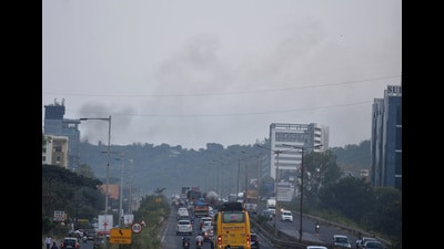 In October too, due to the cloudy weather and regular rainfall, the air quality was reported at a satisfactory level by SAFAR-IITM. (HT PHOTO) In October too, due to the cloudy weather and regular rainfall, the air quality was reported at a satisfactory level by SAFAR-IITM. (HT PHOTO)