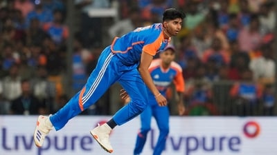 India's Mayank Yadav bowls a delivery during the first T20 cricket match between Bangladesh and India in Gwalior, India (AP) India's Mayank Yadav bowls a delivery during the first T20 cricket match between Bangladesh and India in Gwalior, India (AP)