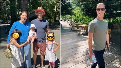 Even when he went on vacation or enjoyed free time with his wife and their three kids, Mark chose a comfy grey T-shirt and paired them with either shorts or dark blue denim jeans. Even when he went on vacation or enjoyed free time with his wife and their three kids, Mark chose a comfy grey T-shirt and paired them with either shorts or dark blue denim jeans. 