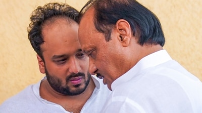 Maharashtra Deputy Chief Minister and NCP leader Ajit Pawar with party leader Baba Siddique's son Zeeshan Siddique. (PTI) Maharashtra Deputy Chief Minister and NCP leader Ajit Pawar with party leader Baba Siddique's son Zeeshan Siddique. (PTI)
