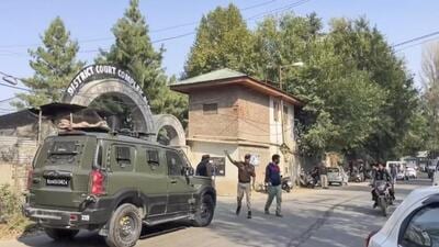 Security personnel in Baramulla, Jammu and Kashmir on Thursday. (PTI Photo) Security personnel in Baramulla, Jammu and Kashmir on Thursday. (PTI Photo)