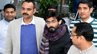 Sharjeel Imam being taken into custody in 2020. (HT Archive) Sharjeel Imam being taken into custody in 2020. (HT Archive)