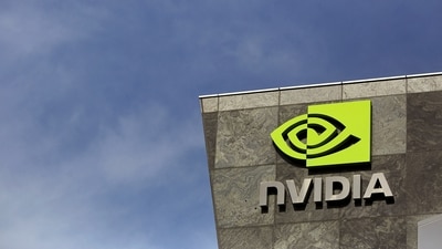 The logo of technology company Nvidia is seen at its headquarters in Santa Clara, California February 11, 2015. (Robert Galbraith/Reuters)