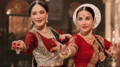 Madhuri Dixit and Vidya Balan's epic dance off blends music with horror. Madhuri Dixit and Vidya Balan's epic dance off blends music with horror.