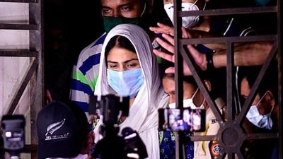 Rhea Chakraborty spent a month jailed after the death of her boyfriend Sushant Singh Rajput (AFP File) Rhea Chakraborty spent a month jailed after the death of her boyfriend Sushant Singh Rajput (AFP File)