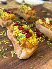 Dabeli Bruschetta is a fusion dish.