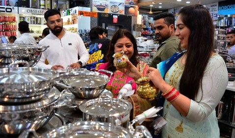 Along with kitchen utensils, puja items are also purchased. Along with kitchen utensils, puja items are also purchased.