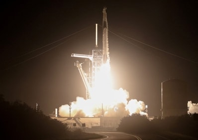A SpaceX Falcon 9 rocket lifts off carrying NASA's SpaceX Crew-8 astronauts Matthew Dominick, Michael Barratt, and Jeanette Epps, and Roscosmos cosmonaut Alexander Grebenkin to the International Space Station at the Kennedy Space Center in Cape Canaveral,  Florida, U.S., March 3, 2024. (REUTERS)