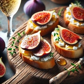 Champagne and fig crostini Champagne and fig crostini