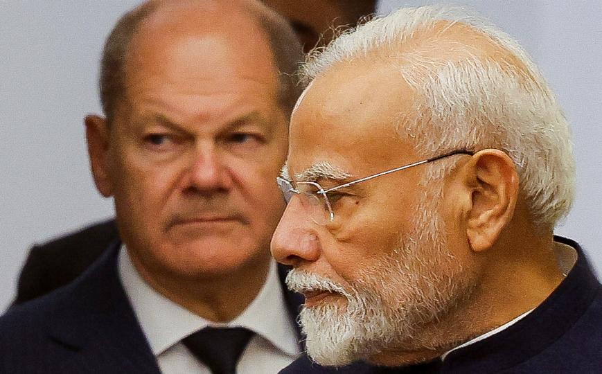 German Chancellor Olaf Scholz and India’s Prime Minister Narendra Modi arrive for a joint press conference (Reuters) German Chancellor Olaf Scholz and India’s Prime Minister Narendra Modi arrive for a joint press conference (Reuters)