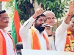 (On Friday, chief minister Eknath Shinde (centre) addressed an election rally in support of Mahayuti alliance candidate from Colaba, Rahul Narvekar (R).) (On Friday, chief minister Eknath Shinde (centre) addressed an election rally in support of Mahayuti alliance candidate from Colaba, Rahul Narvekar (R).)