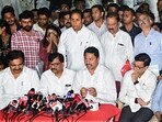 Maharashtra Congress President Nana Patole, Shiv Sena (Uddhav Balasaheb Thackeray) leader Sanjay Raut, Nationalist Congress Party - Sharadchandra Pawar (NCP-SP) leader Anil Deshmukh address a joint press conference ahead of the Maharashtra Assembly election, in Mumbai. (File image)