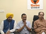 A file photo of Arvind Kejriwal with Shiv Sena (UBT) chief Uddhav Thackeray.