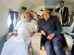 Upon his arrival, V-P Dhanker was received by Union Minister HD Kumaraswamy.