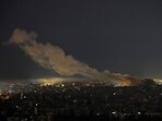 Smoke rises from the site of an Israeli airstrike in Dahiyeh, Beirut, Lebanon, on October 25, 2024. Smoke rises from the site of an Israeli airstrike in Dahiyeh, Beirut, Lebanon, on October 25, 2024.